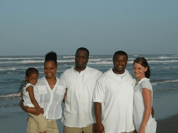 Anita and family at the beach