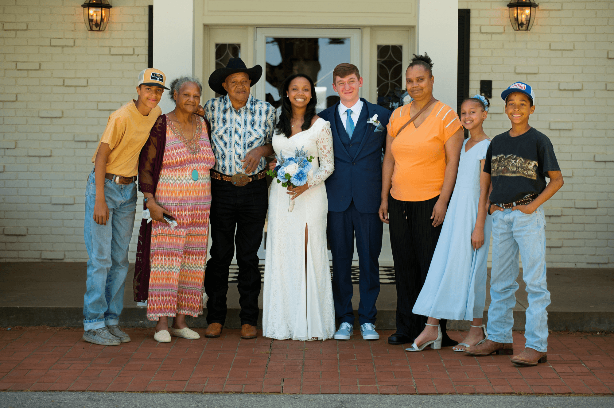 Anita on her wedding day with family
